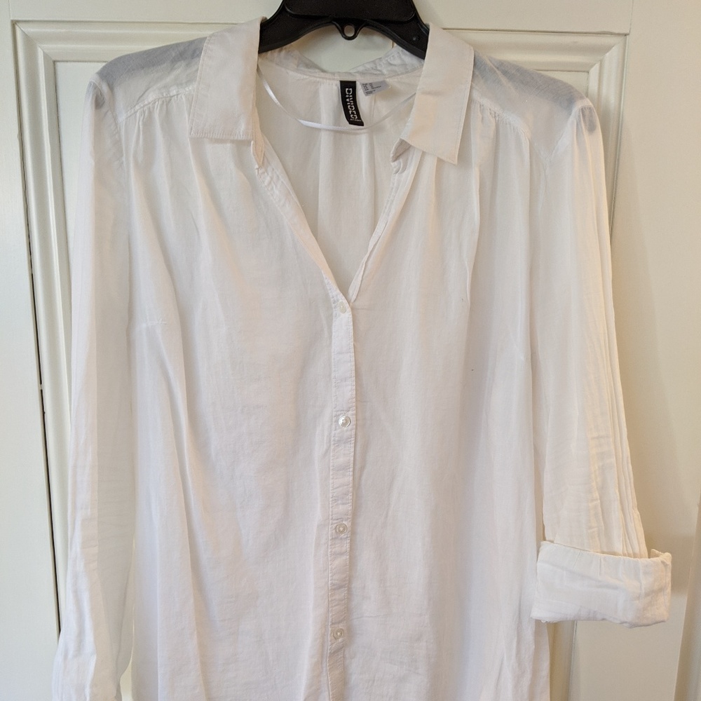 Casual white button down blouse